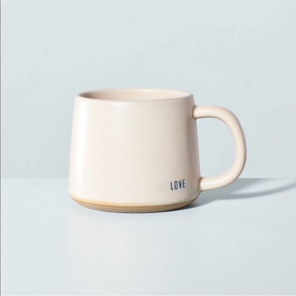 10oz Love Stoneware Mug with Heart Surprise Sour Cream  Magnolia